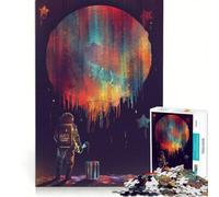 Puzzle per adulti da 1000 pezzi con astronauta pittore nello spazio, gioco educativo, attività divertenti da fare a casa, ideale per compleanni e Natale 50x75cm