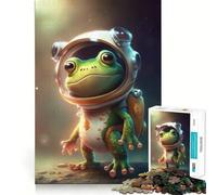 Puzzle per adulti da 1000 pezzi con astronauta,rana spaziale e incastri lisci,divertente gioco cognitivo,gioco per tutti i giorni,regalo di compleanno,idea regalo (38x26cm)