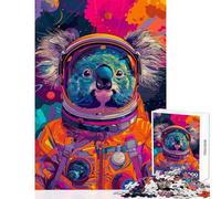 Puzzle per adulti da 1000 pezzi con astronauta spazio e koala Gioco educativo adatto alle coppie antistress per allenare mente e mani (38x26cm)