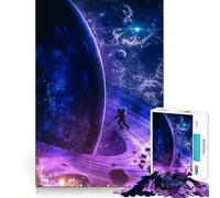 Puzzle per adulti da 1000 pezzi con astronauta su un pianeta con anelli nello spazio Gioco di alta qualità,divertente e stimolante,ideale per momenti di svago e relax,regalo di Natale (38x26cm)
