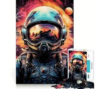 Puzzle per adulti da 1000 pezzi con astronauta,tema "Lo spazio è selvaggio",bordi perfetti,divertente gioco per allenare la mente,momento di relax e divertimento,scena natalizia (38x26cm)