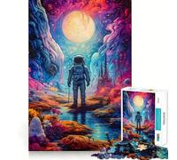 Puzzle per adulti da 1000 pezzi con astronauta,tema "Lo spazio è selvaggio",decorazione con ritagli precisi,gioco divertente per il tempo libero,regalo di compleanno o hobby (38x26cm)
