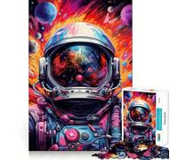 Puzzle per adulti da 1000 pezzi con astronauta,tema "Lo spazio è selvaggio",decorazione con ritagli precisi,gioco divertente per il tempo libero,regalo di compleanno o hobby (38x52cm)