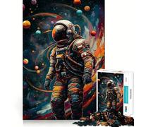 Puzzle per adulti da 1000 pezzi con astronauta tra linee e giunti precisi,gioco di sfida mentale,divertimento e tranquillità,decorazione natalizia per la casa (50x75cm)