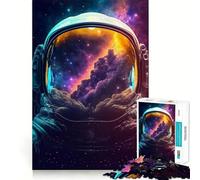 Puzzle per adulti da 1000 pezzi con astronauta,Via Lattea,casco,bordi perfetti,divertente gioco per allenare la mente,scena natalizia accogliente e divertente (38x52cm)
