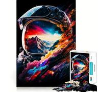 Puzzle per adulti da 1000 pezzi con astronauta,viso colorato,giunture precise,gioco di sfida mentale,divertimento e tranquillità,decorazione natalizia per la casa (38x26cm)
