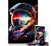 Puzzle per adulti da 1000 pezzi con astronauta,viso colorato,incastro perfetto,arte,logica,gioco di abilità,gioco lento,regalo di Natale rilassante (50x75cm)