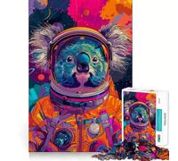 Puzzle per adulti da 1000 pezzi con astronauti,koala e spazio,taglio perfetto,divertente gioco per allenare la mente,gioco rilassante,regalo di compleanno (38x26cm)