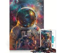 Puzzle per adulti da 1000 pezzi con astronauti statunitensi e tema spazio cosmico,gioco di logica,taglio di precisione,bordi lisci,regalo perfetto per riunioni di famiglia (38x26cm)