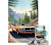 Puzzle per adulti da 1000 pezzi con auto ad acquerello giocattoli educativi rompicapo ideale per le vacanze a casa per passare il tempo regalo di compleanno (dimensioni 75x50cm)