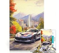 Puzzle per adulti da 1000 pezzi con auto ad acquerello, giocattolo educativo, difficile e stimolante, per rafforzare l'amore tra le coppie 38x52cm