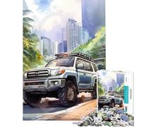 Puzzle per adulti da 1000 pezzi con auto ad acquerello gioco educativo sfida gioco rilassante un'opera d'arte regalo per donne e uomini (dimensioni 38x52cm)