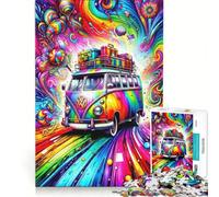 Puzzle per adulti da 1000 pezzi con auto da turismo psichedelica gioco educativo per divertimento in famiglia collezione d'artista belle arti 38x52cm