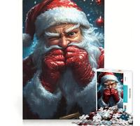 Puzzle per adulti da 1000 pezzi con Babbo Natale che fa l'occhiolino gioco rompicapo difficile ideale come regalo per tutta la famiglia 38x52cm