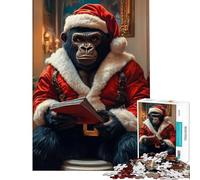 Puzzle per adulti da 1000 pezzi con Babbo Natale e Gorilla difficile e stimolante regalo per donne giocattolo decorativo da parete per maggiori di 14 anni (38x26cm)