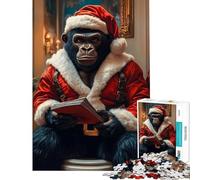 Puzzle per adulti da 1000 pezzi con Babbo Natale e Gorilla impegnativo da completare gioco manuale difficile adatto a persone dai 14 anni in su (50x75cm)