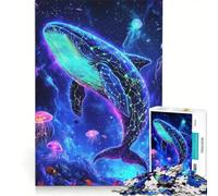 Puzzle per adulti da 1000 pezzi con balena al neon degli abissi marini gioco rompicapo per tutta la famiglia da aggiungere alla lista dei desideri con Babbo Natale 50x75cm