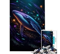 Puzzle per adulti da 1000 pezzi con balena al neon e fondali marini gioco impossibile sfida per l'intelligenza e la mente giocattolo avvincente regalo di compleanno per divertimento in famiglia