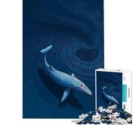 Puzzle per adulti da 1000 pezzi con balena nell'oceano blu profondo sfida educativa gioco impegnativo decorazione da parete per ragazzi dai 14 anni in su (50x75cm)