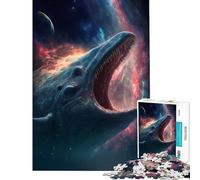 Puzzle per adulti da 1000 pezzi con balena spaziale blu rompicapo sfida per l'intelligenza giocattolo avvincente regalo perfetto un'opera d'arte (dimensioni 38x52cm)