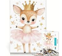 Puzzle per adulti da 1000 pezzi con ballerina e cervo con corona,taglio premium,gioco divertente e stimolante per il tempo libero,regalo di Natale (38x26cm)