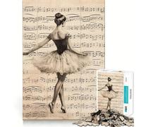 Puzzle per adulti da 1000 pezzi con ballerina e spartito musicale,gioco di assemblaggio,gioco di logica,divertente e rilassante,ideale per compleanni (38x52cm)
