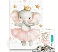 Puzzle per adulti da 1000 pezzi con ballerina,elefante e corona Gioco di assemblaggio,gioco di logica,divertente e rilassante,ideale per compleanni (38x52cm)
