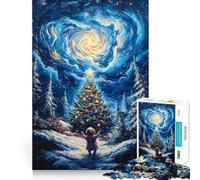 Puzzle per adulti da 1000 pezzi con bambino che guarda l'albero di Natale,bordo fine,giocattolo creativo per risolvere problemi,gioco rilassante,compleanno,gioco artistico (38x52cm)