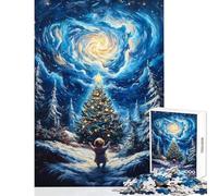 Puzzle per adulti da 1000 pezzi con bambino che guarda l'albero di Natale gioco educativo sfida impegnativa decorazione da parete per rafforzare l'amore tra le coppie (52x38cm)