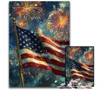 Puzzle per adulti da 1000 pezzi con bandiera americana, per età 14+, sfida educativa, attività divertenti a casa, regali di compleanno, regali da viaggio 26X38CM