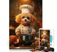 Puzzle per adulti da 1000 pezzi con barboncino chef, gioco di precisione, giocattolo stimolante per la mente, per il tempo libero, regalo di compleanno (50x75cm)