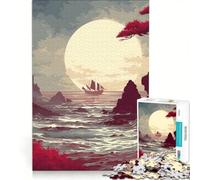 Puzzle per adulti da 1000 pezzi con barca a vela della Costa Cremisi, gioco impossibile, difficile, compleanni e occasioni speciali 50x75cm