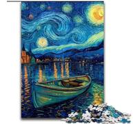 Puzzle per adulti da 1000 pezzi con barca e cielo stellato, giocattoli per l'intrattenimento in famiglia, ideali come regali per tutta la famiglia dai 14 anni in su dimensioni 50x75cm
