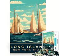 Puzzle per adulti da 1000 pezzi con barche a vela di Long Island,ideale per decorazioni,rompicapo,regalo divertente per il tempo libero,regalo di compleanno o hobby (38x52cm)
