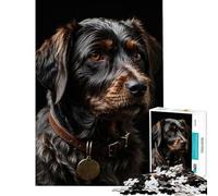 Puzzle per adulti da 1000 pezzi con bassotto nero e cane tedesco Gioco rompicapo avvincente per coltivare la pazienza Idea regalo perfetta Decorazione ideale (dimensioni 38x52cm)
