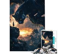 Puzzle per adulti da 1000 pezzi con Black Panther e il suo bambino gioco educativo sfida decorazione murale regalo per compleanni (dimensioni 75x50cm)