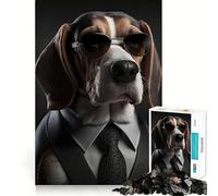 Puzzle per adulti da 1000 pezzi con boss della mafia Beagle,bordo premium,grafica,logica,gioco per il tempo libero,divertimento,decorazione natalizia (38x52cm)