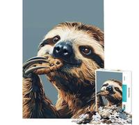Puzzle per adulti da 1000 pezzi con bradipo che mangia un biscotto Gioco di logica e analisi difficile e stimolante ideale per decorare la parete Adatto a partire dai 14 anni (38x26cm)