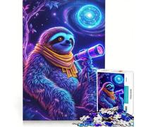 Puzzle per adulti da 1000 pezzi con bradipo cosmico e astronomo, giochi per famiglie, divertimento in famiglia, compleanno e Natale 50x75cm