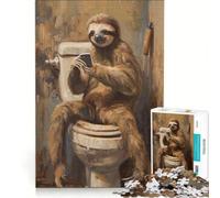 Puzzle per adulti da 1000 pezzi con bradipo ideale per bagno bagno telefono messaggi decorazione murale per divertimento in famiglia perfetto come regalo per tutta la famiglia 38x52cm