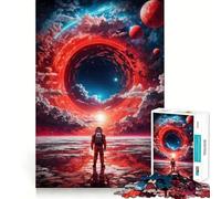 Puzzle per adulti da 1000 pezzi con buco nero,astronauta e paesaggio spaziale,intagli di precisione Un gioco divertente e stimolante,perfetto per momenti di relax compleanno o hobby