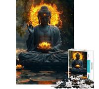 Puzzle per adulti da 1000 pezzi con Buddha accanto a un loto gioco educativo e stimolante ideale per il relax e il miglioramento della memoria perfetto come regalo di compleanno (dimensioni 38x26cm)