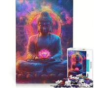 Puzzle per adulti da 1000 pezzi con Buddha e meditazione, gioco divertente, rilassante per la mente, per rafforzare l'amore tra le coppie 38x26cm