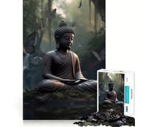 Puzzle per adulti da 1000 pezzi con Buddha,farfalla e soggetto zen,con incastri fluidi,divertente gioco di concentrazione mentale,gioco casual,regalo di compleanno (50x75cm)