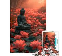 Puzzle per adulti da 1000 pezzi con Buddha in meditazione gioco impossibile sfida per l'intelligenza e il cervello giocattolo avvincente regalo di compleanno per divertimento in famiglia (38x52cm)