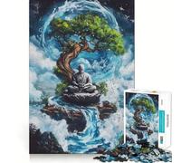 Puzzle per adulti da 1000 pezzi con Buddha in meditazione,taglio preciso,gioco cognitivo,rilassante,decorazione natalizia da parete (38x26cm)