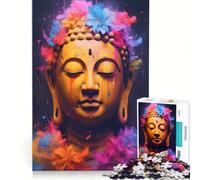 Puzzle per adulti da 1000 pezzi con Buddha mistici e illuminazione gioco pratico rilassante e stimolante per la mente regalo di compleanno o di viaggio 38x52cm