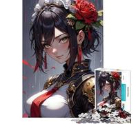 Puzzle per adulti da 1000 pezzi con cameriera anime e rosa gioco rompicapo giocattolo stimolante regalo divertente ideale per passare il tempo durante le vacanze (dimensioni 38x52cm)