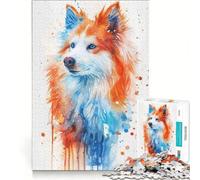 Puzzle per adulti da 1000 pezzi con cane American Eskimo, gioco divertente, rilassante e stimolante per la mente, ideale per rafforzare l'amore di coppia 38x26cm
