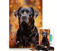 Puzzle per adulti da 1000 pezzi con cane Cane Corso nero,bordo premium,puzzle logico,gioco per il tempo libero,divertimento,decorazione natalizia (38x52cm)